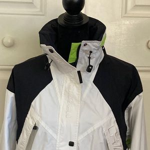 Helly Hansen White/Black Zip Up Shell Ski Jacket